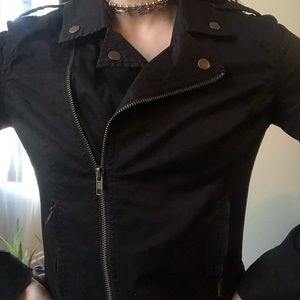black biker jacket
